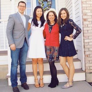 (right) navy long sleeve lace dress